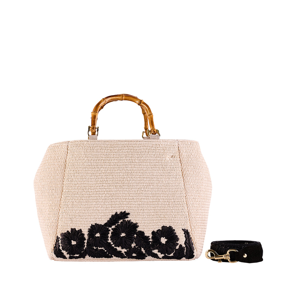Giava Trim Raffia Top Handle Bag by ViaMailBag