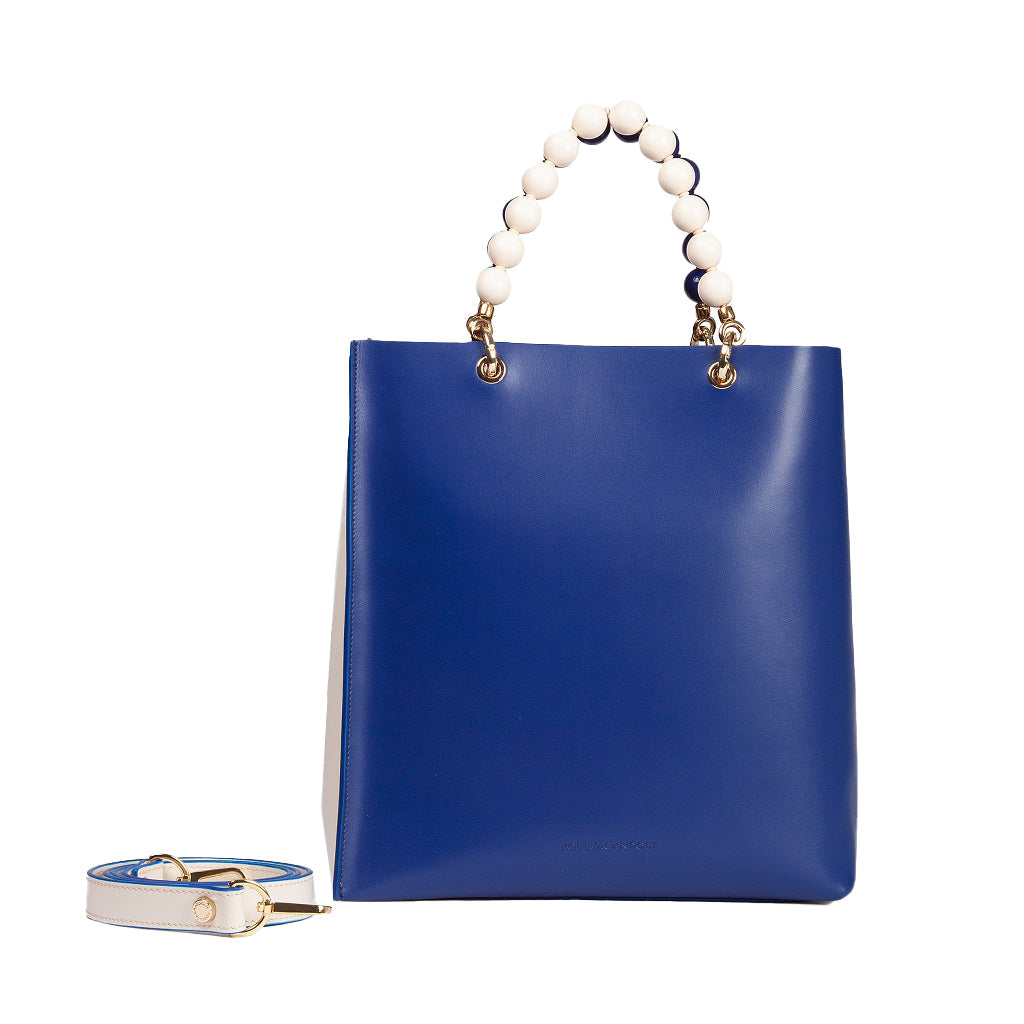 Roberta Gandolfi Zoe Large Two-Tone Jeweled Handle Bag