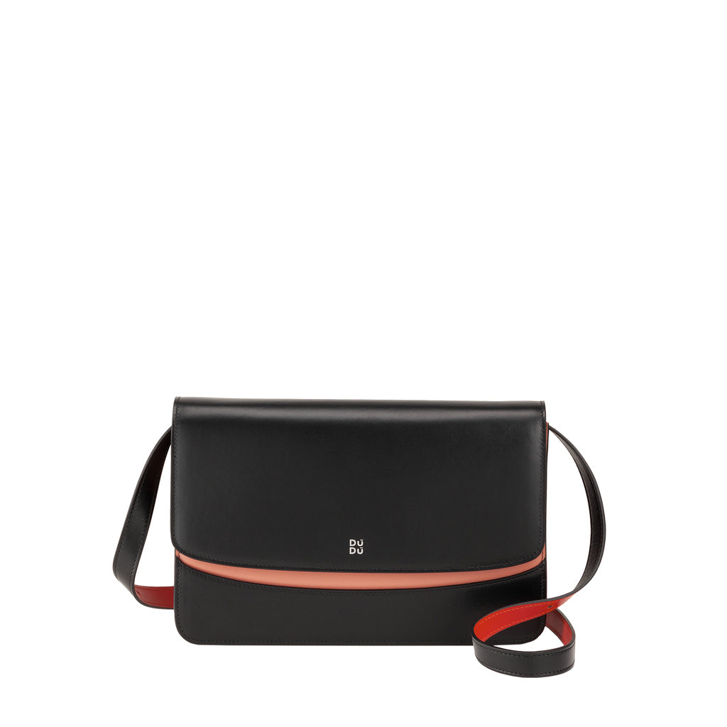 Dudu Bologna Leather Shoulder Bag - Triple Compartment, Detachable Strap