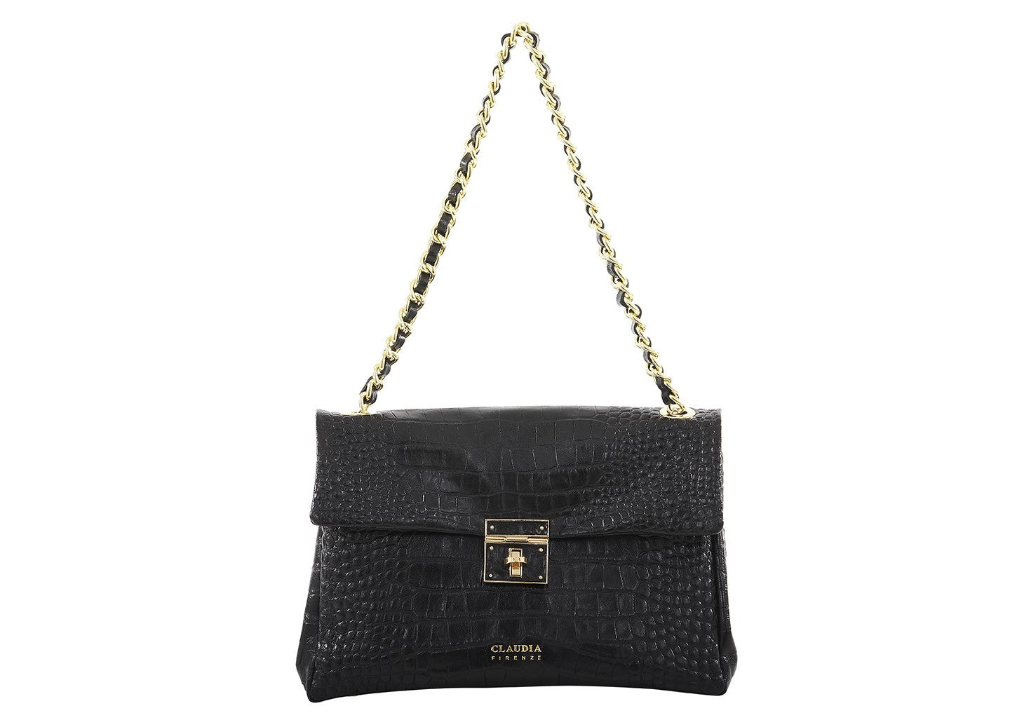 Caban Croco Leather Satchel by Claudia Firenze