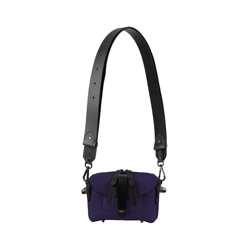 LIZ FLAP MINI STRIPES Calfskin Crossbody/Belt Bag by Pugnetti Parma