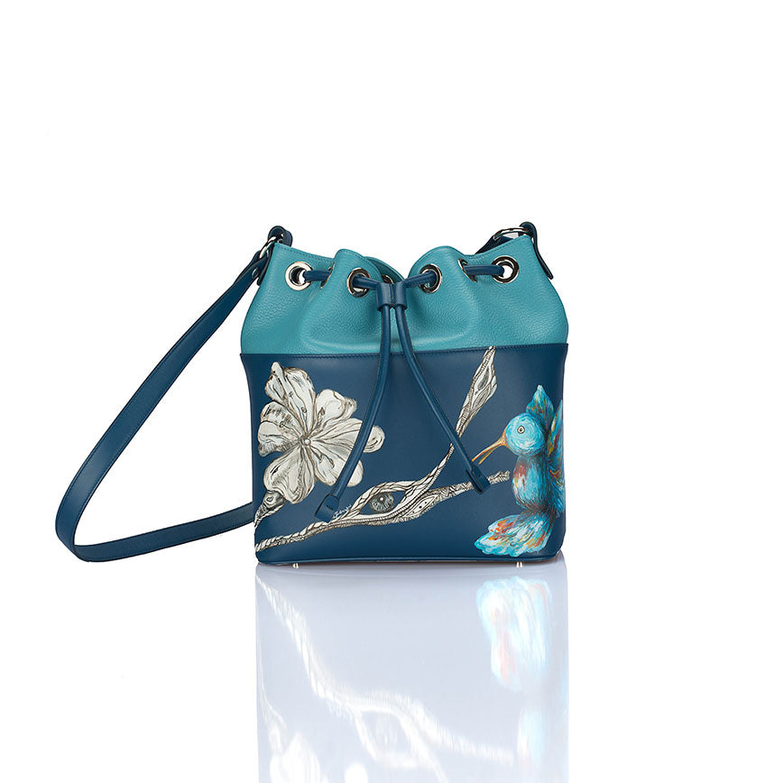 Lucia's Hand-Painted Luxury Bucket Bag