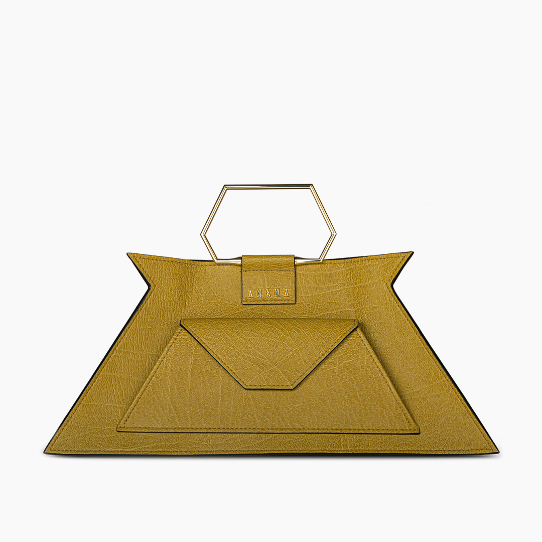 Anema Mustard Metallic Top Handle Bag