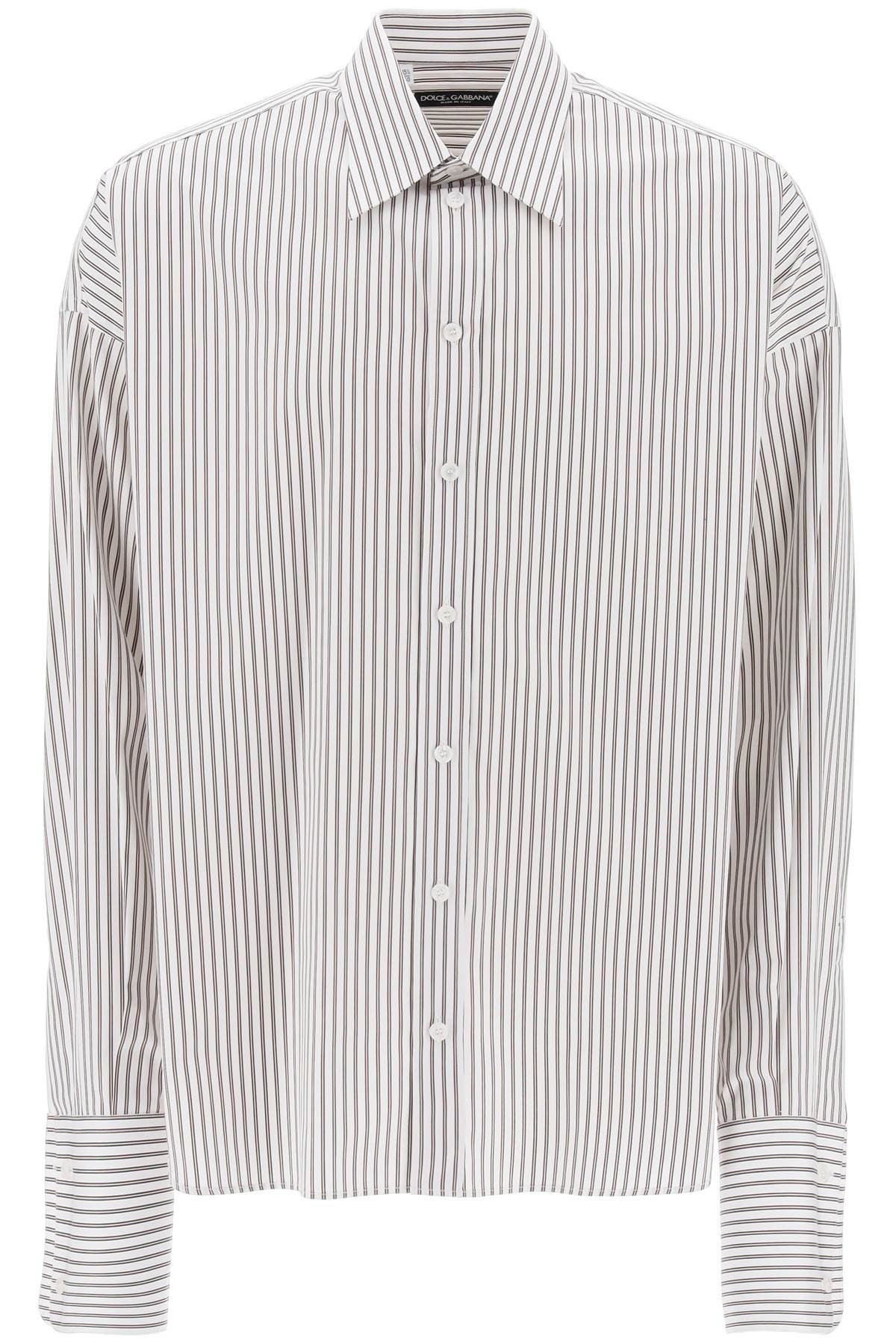 "oversized striped poplin shirt
