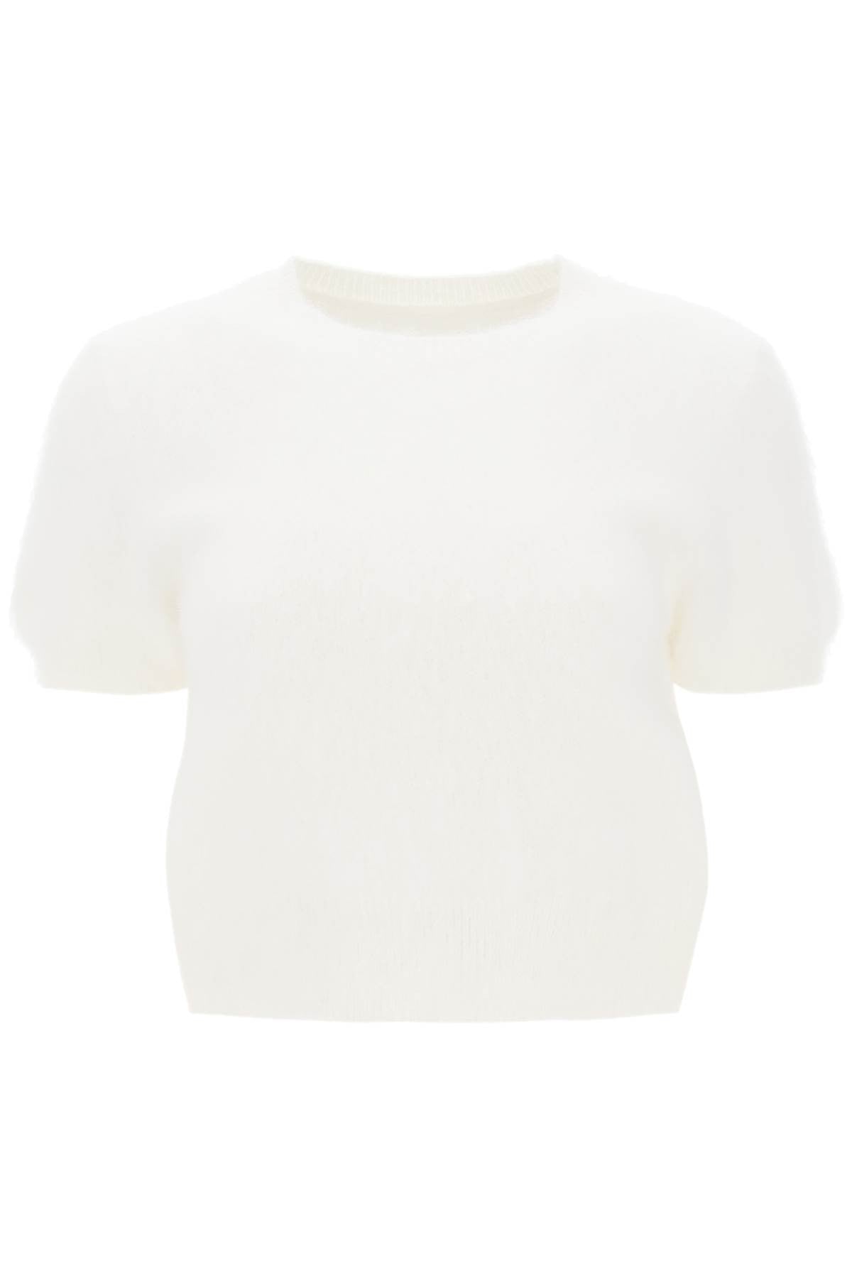 angora wool short-sleeved top