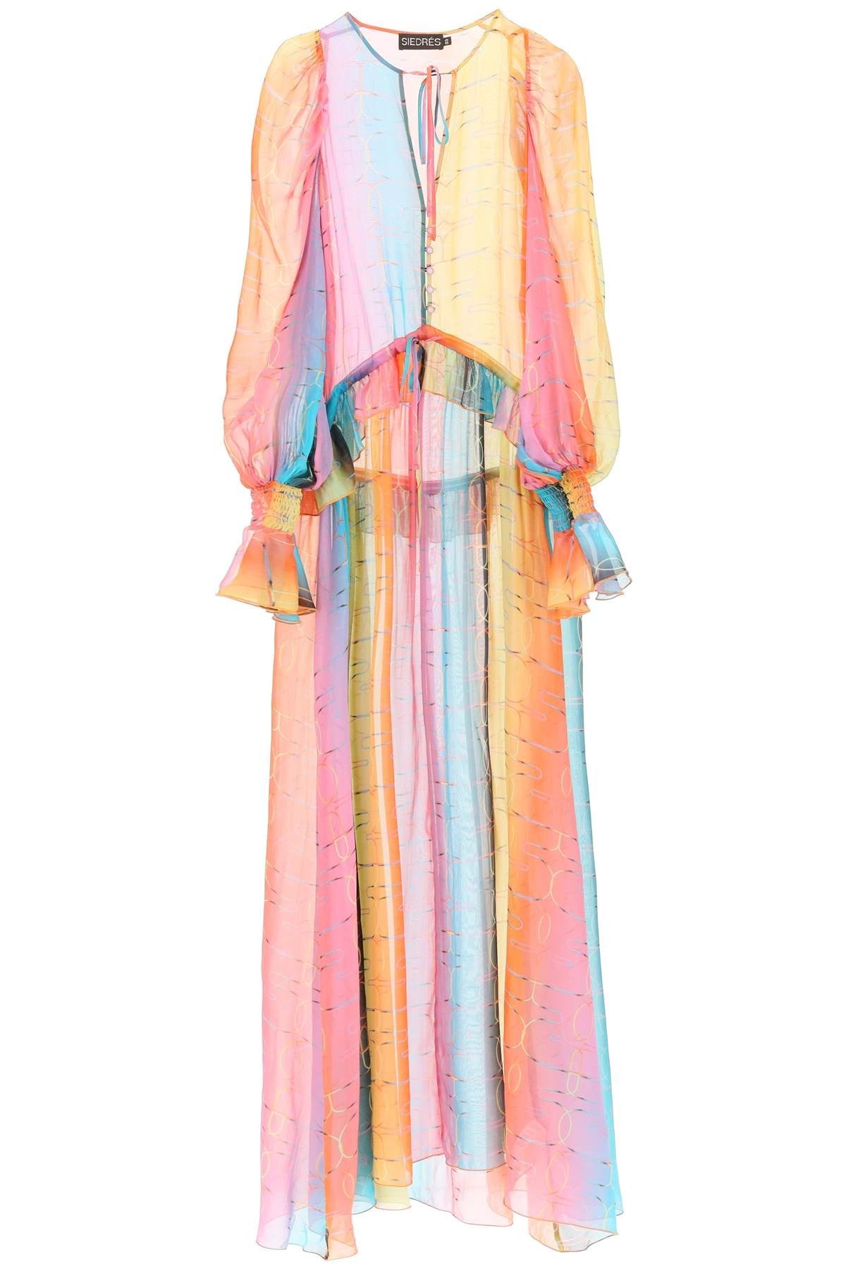 'alora' long silk chiffon dress