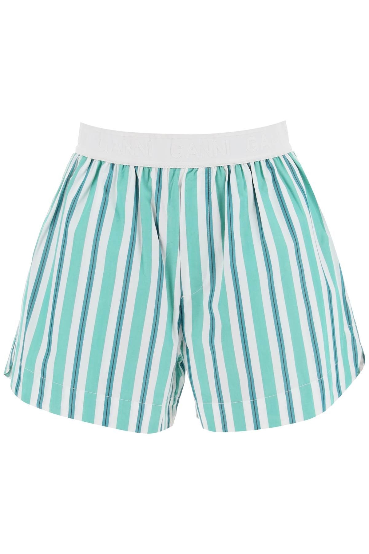 striped shorts with elastic waistband