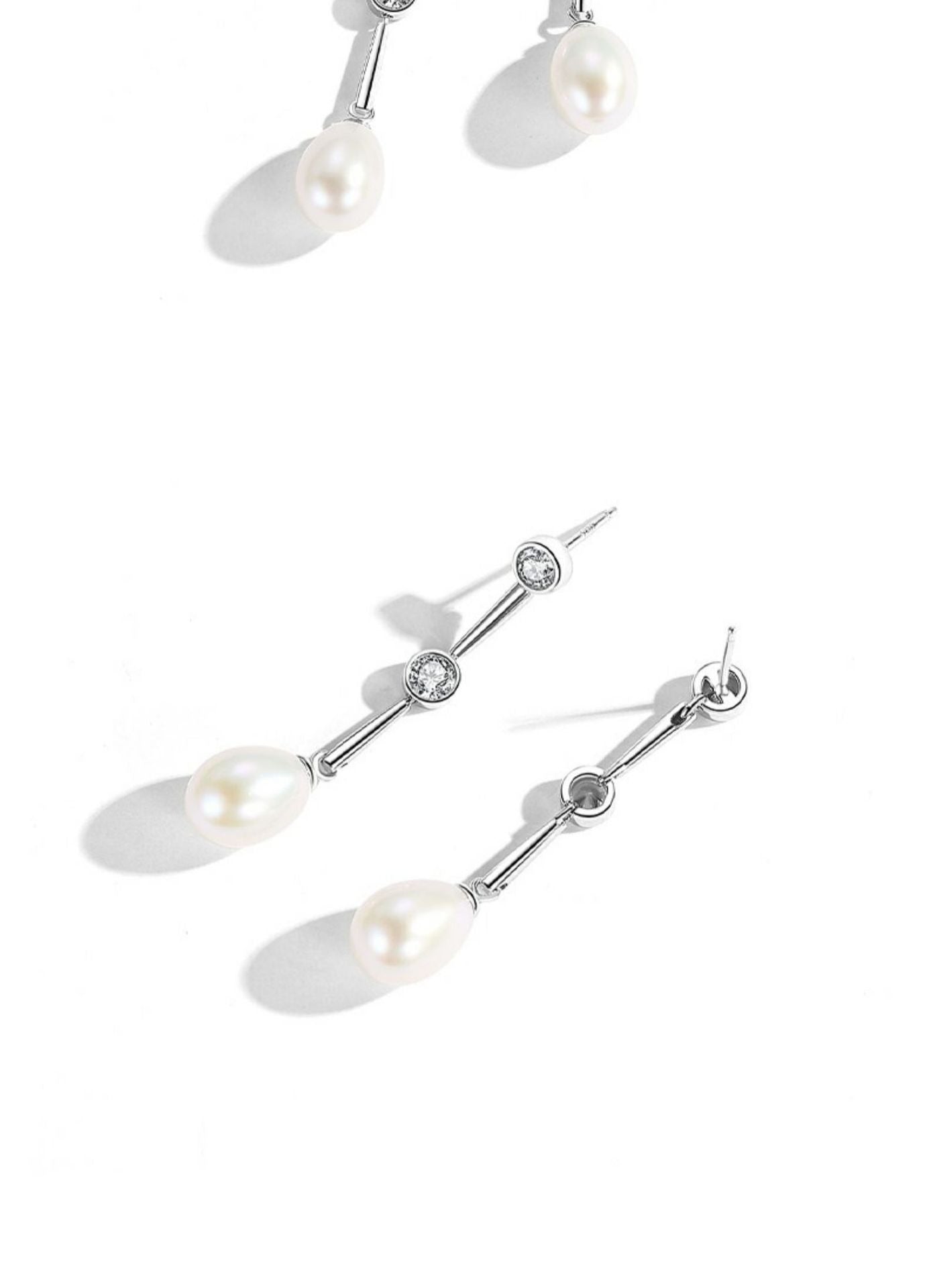 Dimond Drop Pearl Earrings