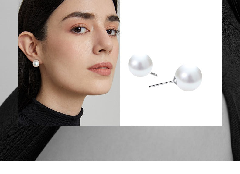 Luna Piena Haute Couture -    Australian White Pearl 18K Gold Stud Earrings