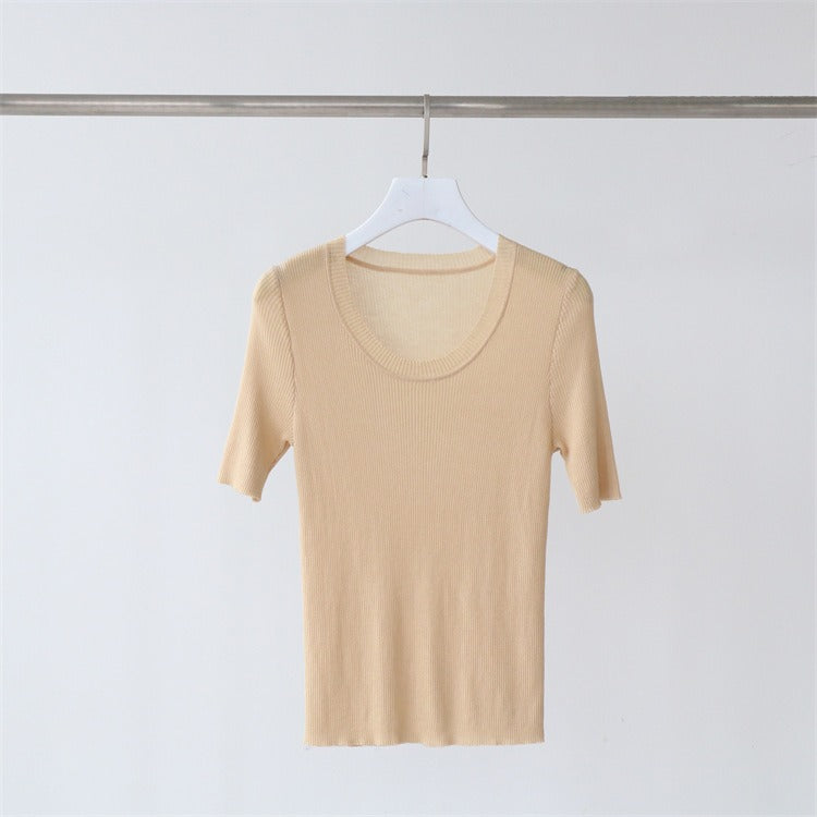 Ribbed Tee- de your wardrobe with our Ribbed T-Shirt - available now in a variety of colors and sizes  crew neck  Perfect for any occasion, this comfortable and stylish shirt is a must-have