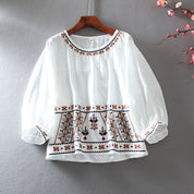Vyshyvanka  inspired  Embroidered  Ruffled Sleeve Shirt