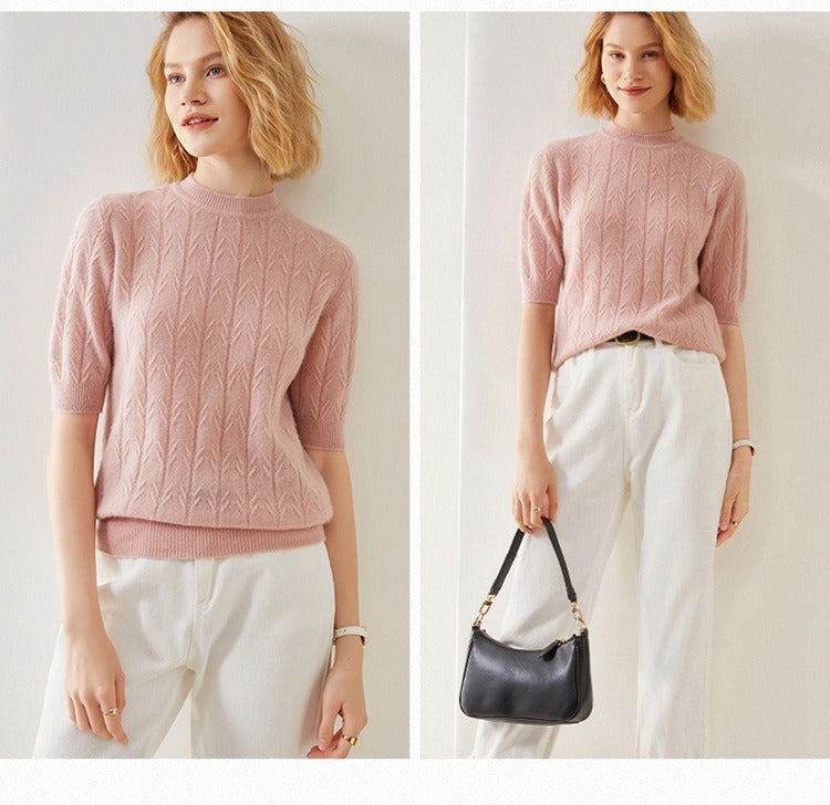 Tees  Pullover 100% Cashmere Sweater by Bonolu