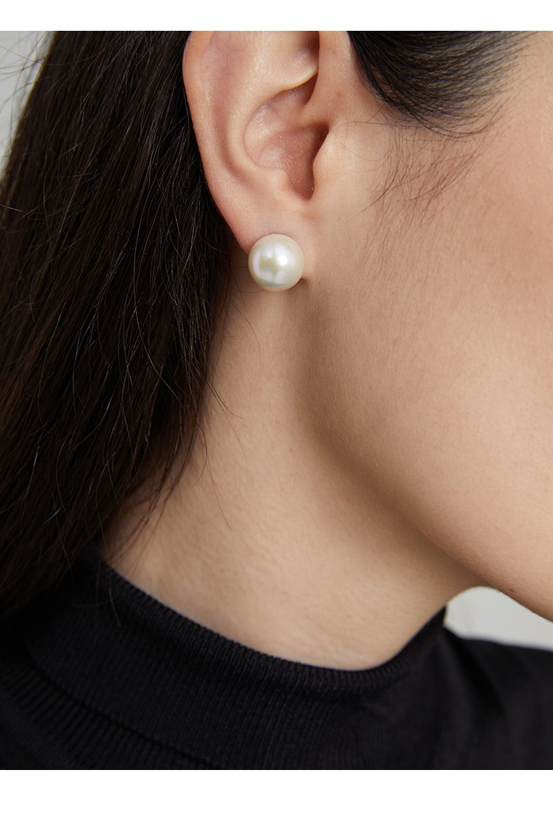 Luna Piena - Aurora  Pearl Light Edison Color and18K Gold Stud Earrings