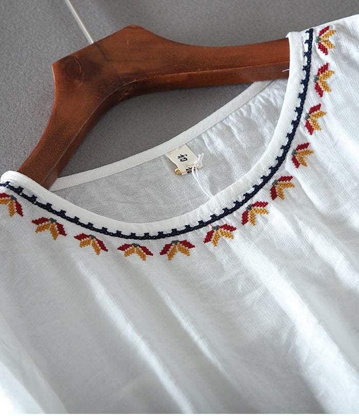 Vyshyvanka  inspired  Embroidered  Ruffled Sleeve Shirt