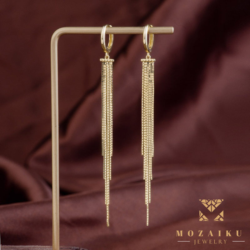 Ice Drop Earrings by Mozaiku  - Fine Gold