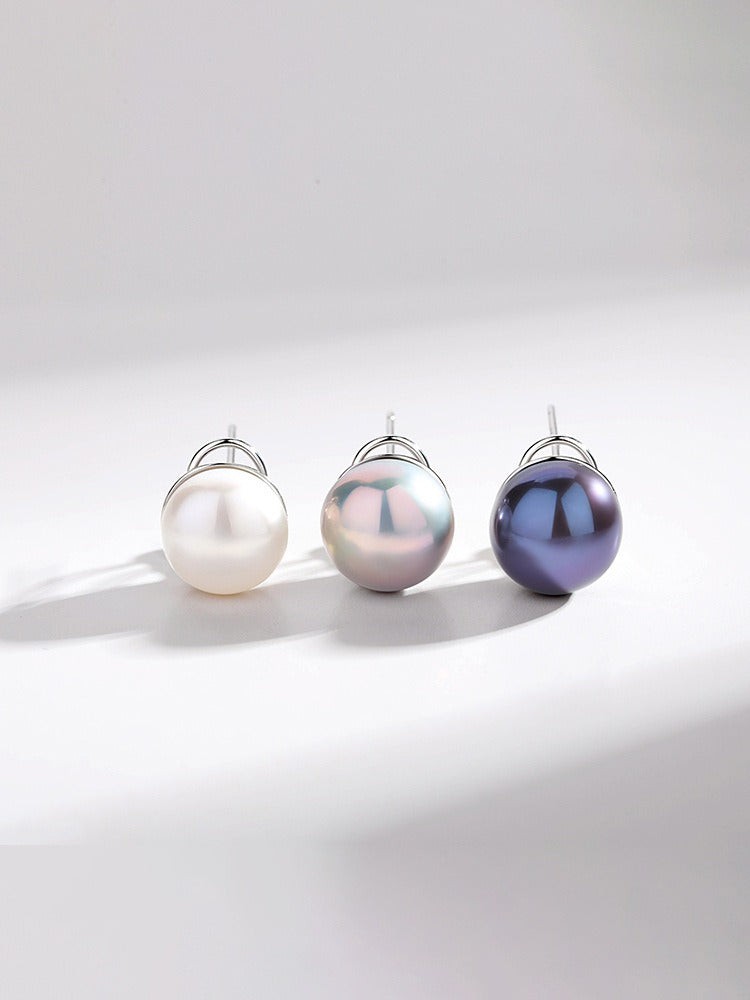 White, Gray and Purple  Pearl Stud