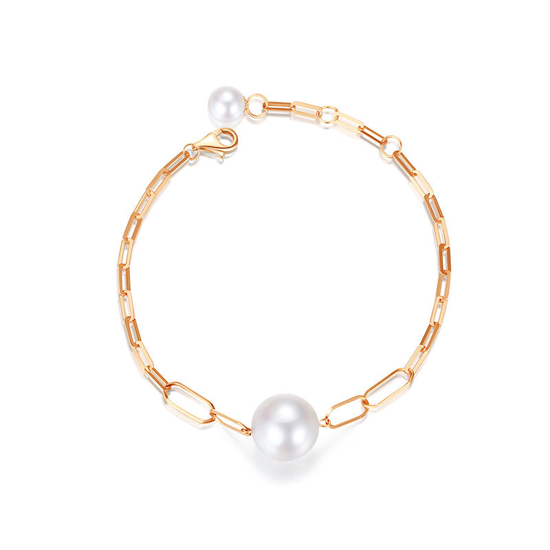Dolce Luna -  Freshwater Pearl with 18k Gold  Bracelet.