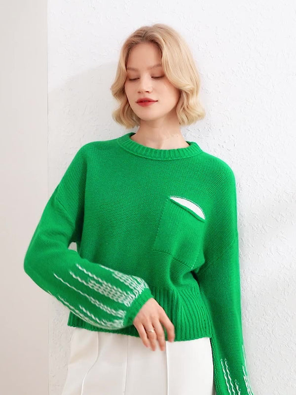 Puff Sleeve Sweater 100% Cashmere By Bonolu