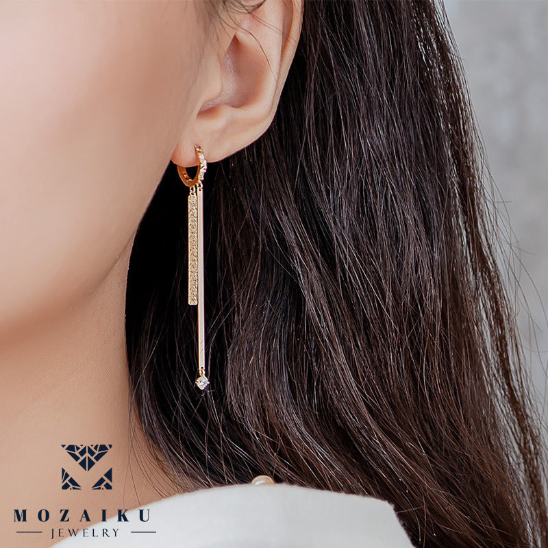 Solid Drop Earrings  by Mozaiku - Fine Gold