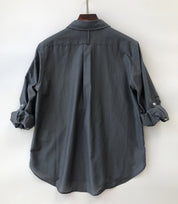 Cool Solid Color Silk Cotton Shirt tooling pocket silky for elegant personality