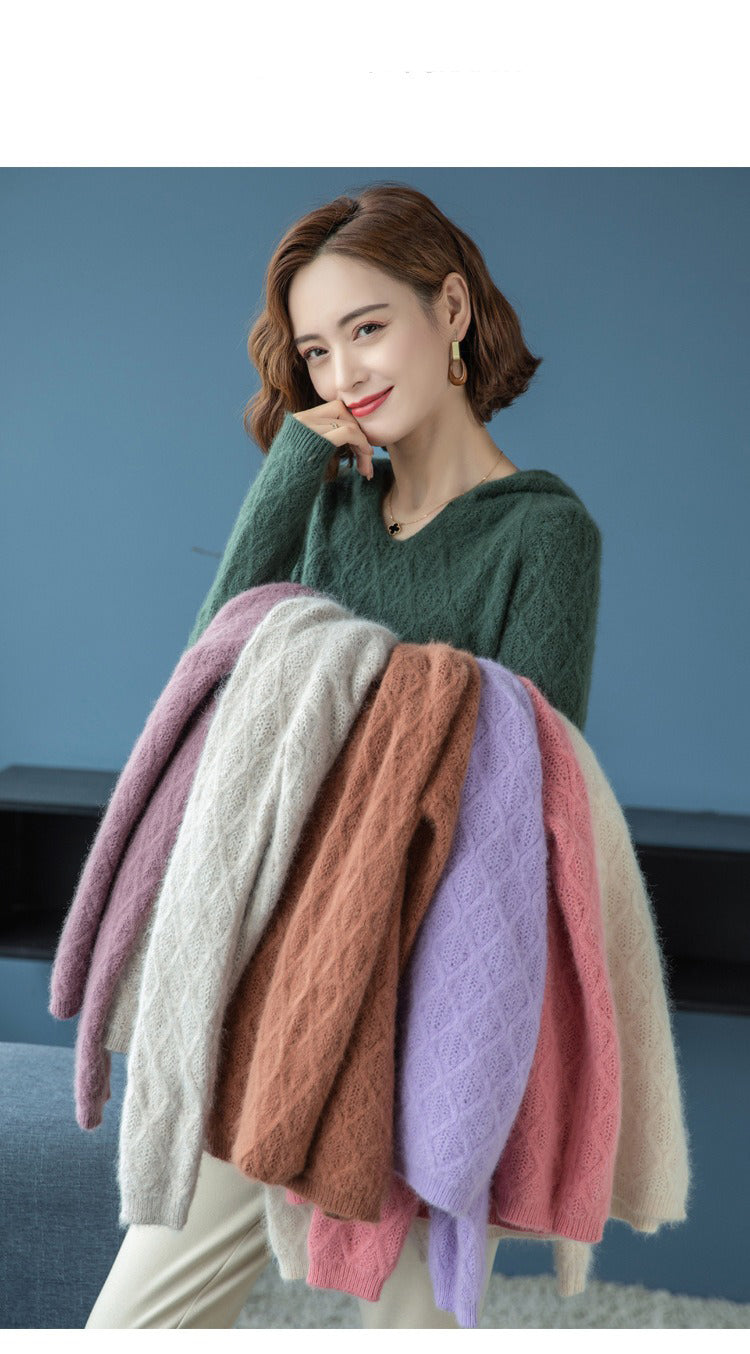 Hood Twist Pattern Sweater - Mink by Bonolu