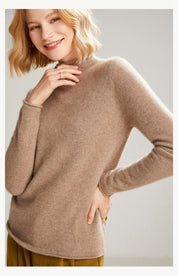 Loose High Neck Pullover 100% Cashmere By Bonolu