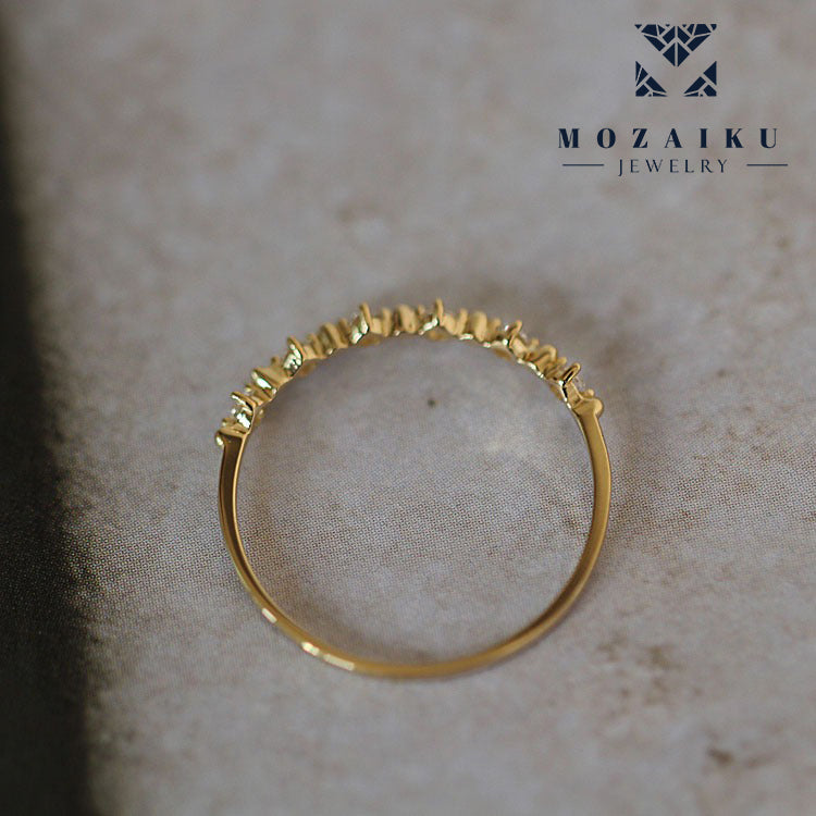 Fine 14K Gold - 6 Rocks Ring by Mozaiku