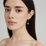 Luna - Pearl & 18K Gold Long Drop Earrings