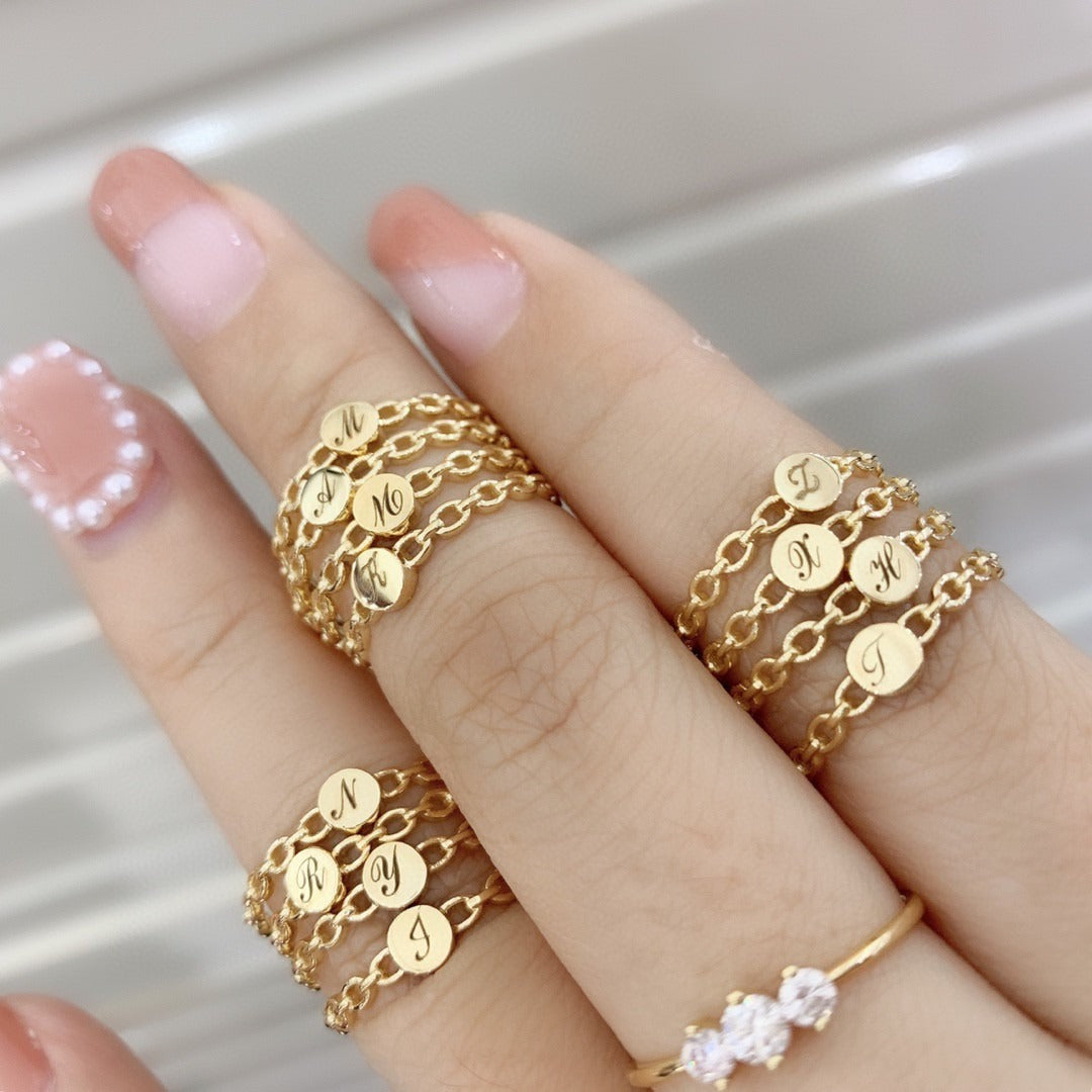 Letter Ring by Mozaiku - Fine Gold