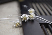 Crocus Flower 24K Yellow Gold & Sterling Silver Drop Earrings