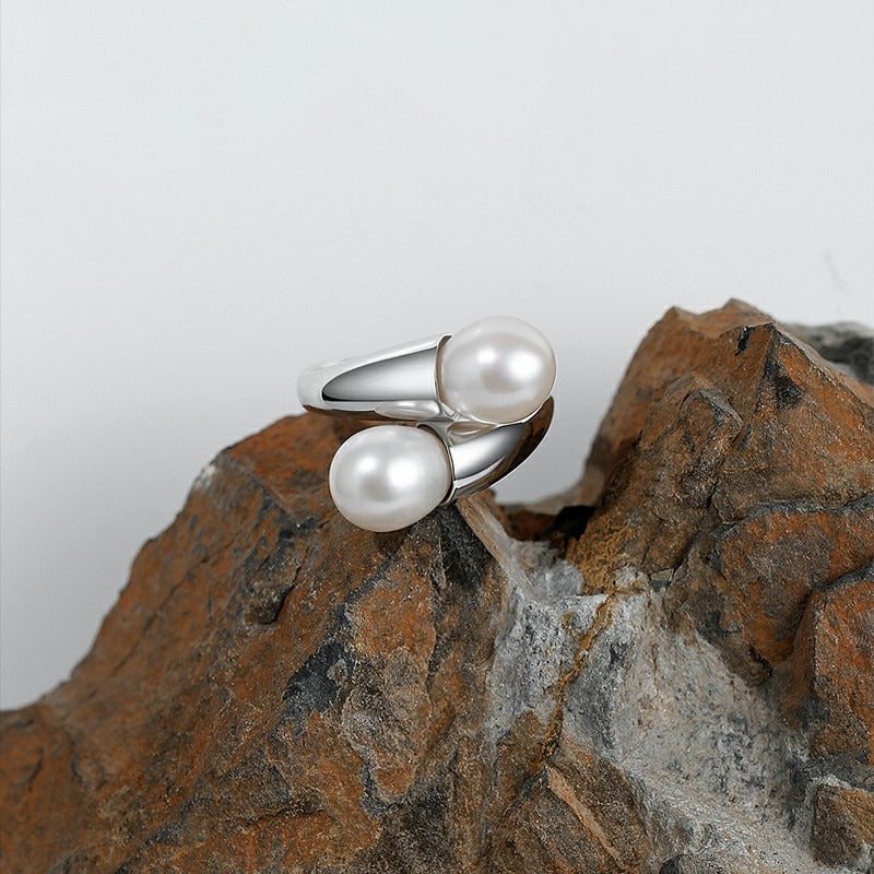 Due Stelle  Silver Ring by Notteluna