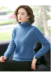 Slim Loose High Collar Sweater   - Mink by Bonolu