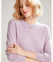 Round Neck Pullover 100% Cashmere By Bonolu