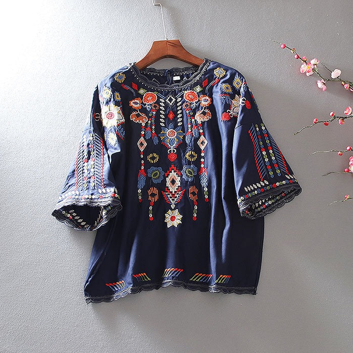 Vyshyvanka  inspired  Embroidered  Blouse
