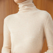 Slim Turtleneck 100% Cashmere Sweater  By Bonolu