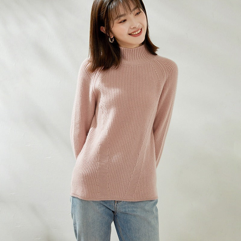 Rib Pattern Sweater  100% Cashmere by Bonolu
