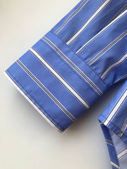Blue & White Striped Cotton Shirt - by Gioventù