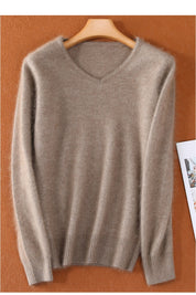 Slim V neck Sweater- Mink by Bonolu