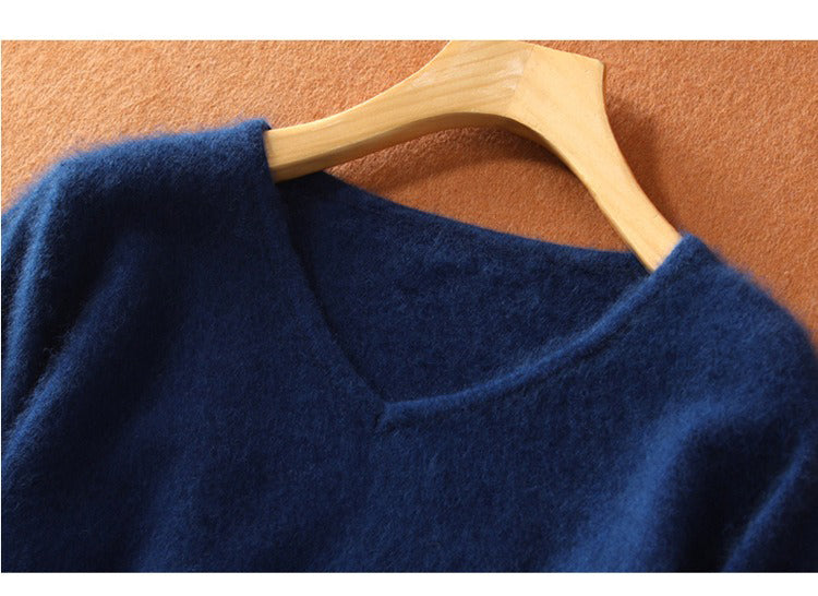 Slim V neck Sweater- Mink by Bonolu