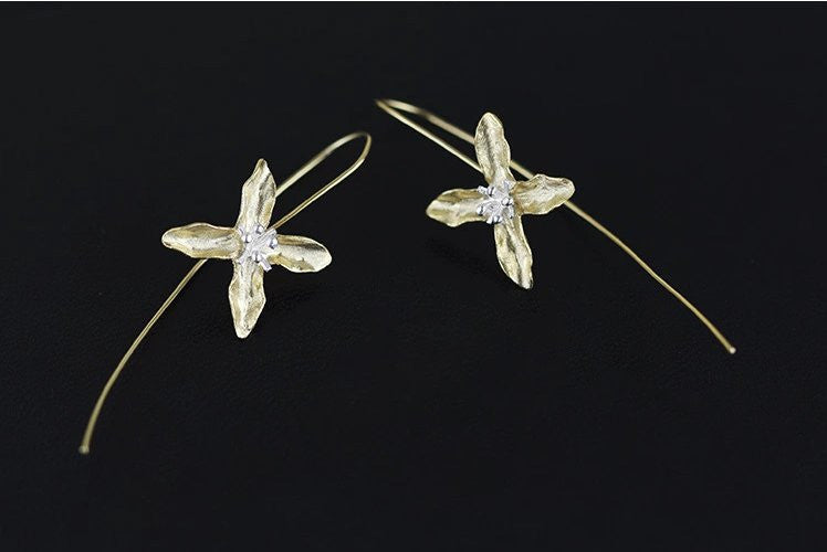 Lily Silver Flower Earrings SALE