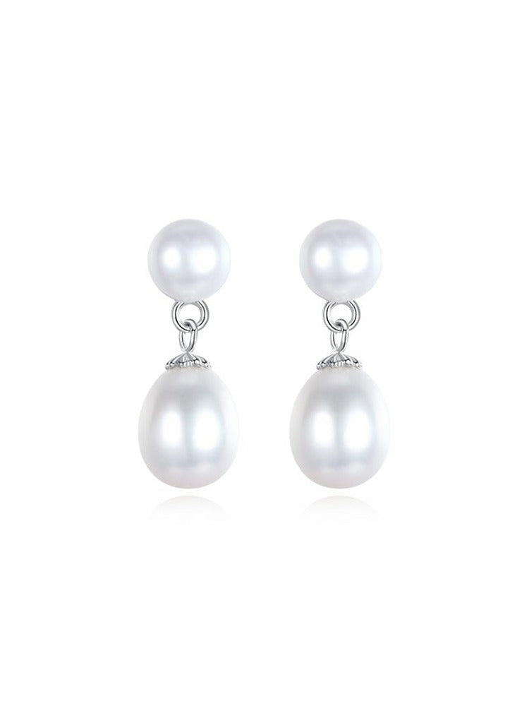 Lacrima 925 Silver  Tear Drop Pearl Earrings by Notteluna