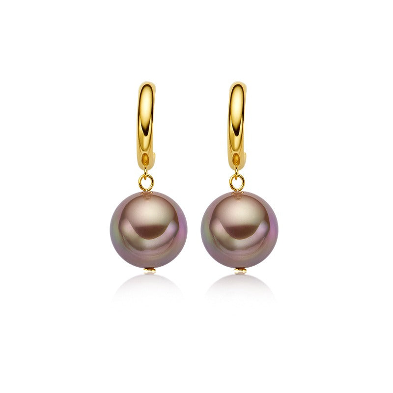 Brown French Pearls Earrings by Notteluna
