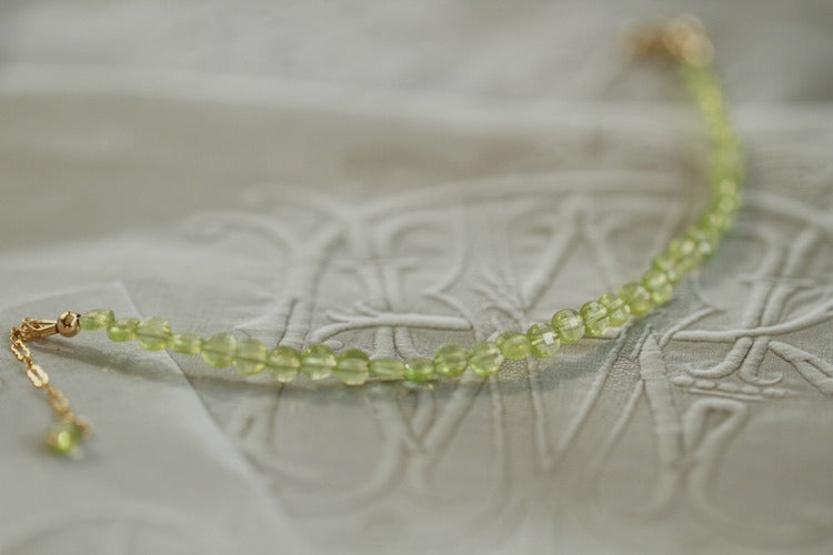Peridot  Faceted Beads Bracelet by Mozaiku