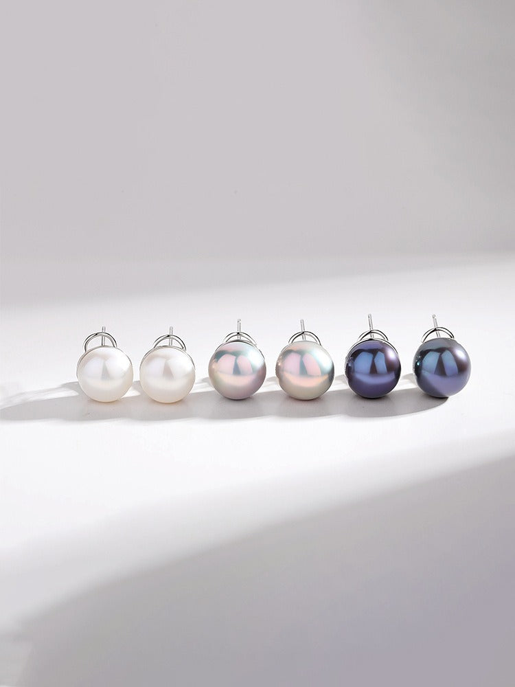 White, Gray and Purple  Pearl Stud