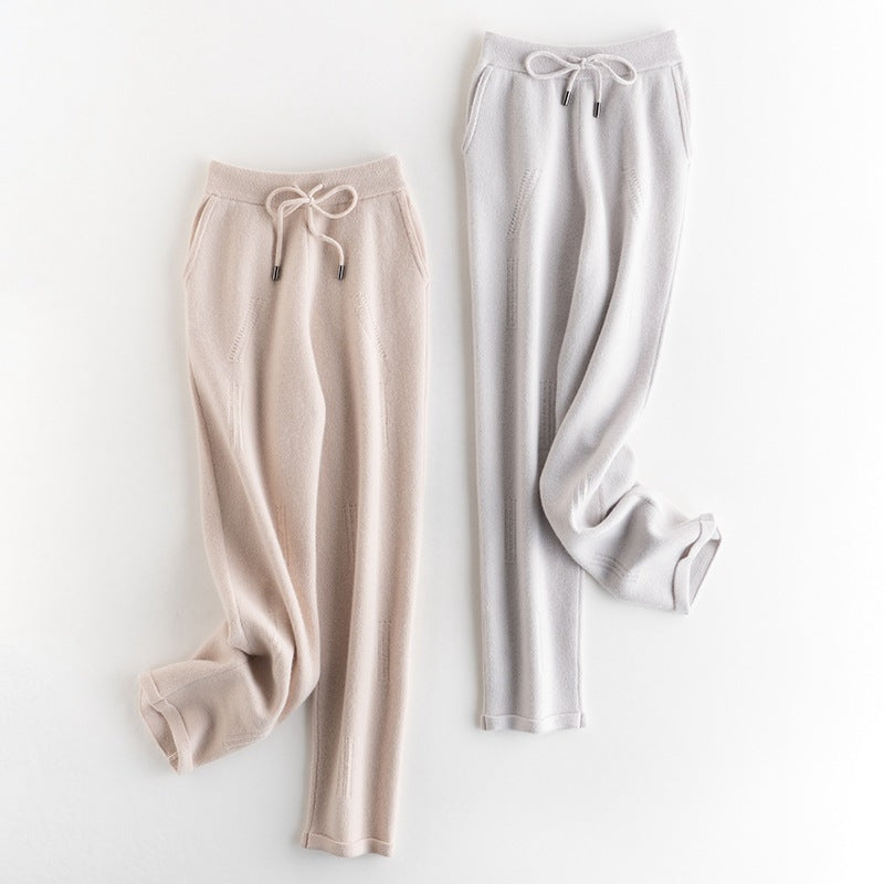 Women Pants Women's Pure Cashmere Nine-point Pants Siping Thickened Warm Casual Pants Women Clothing