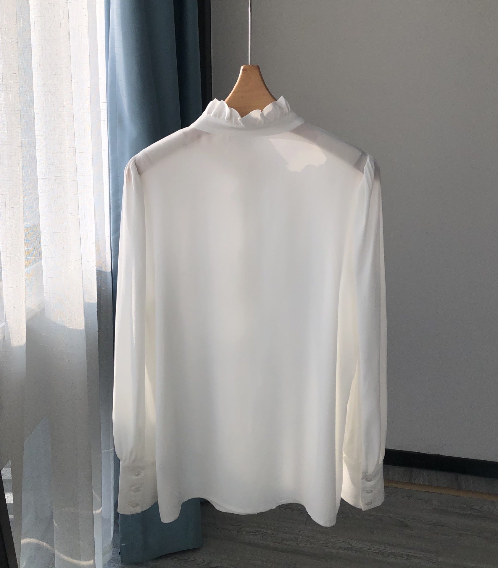 Women Shirt Women Silk Sand Washed Silk Shirt Collared Long Sleeve Shirt Shirt Black White Tops Dresses T Shirts For Women