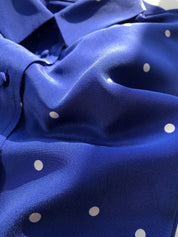 French Klein Blue & Polka Dot Silk Shirt - by Gioventù