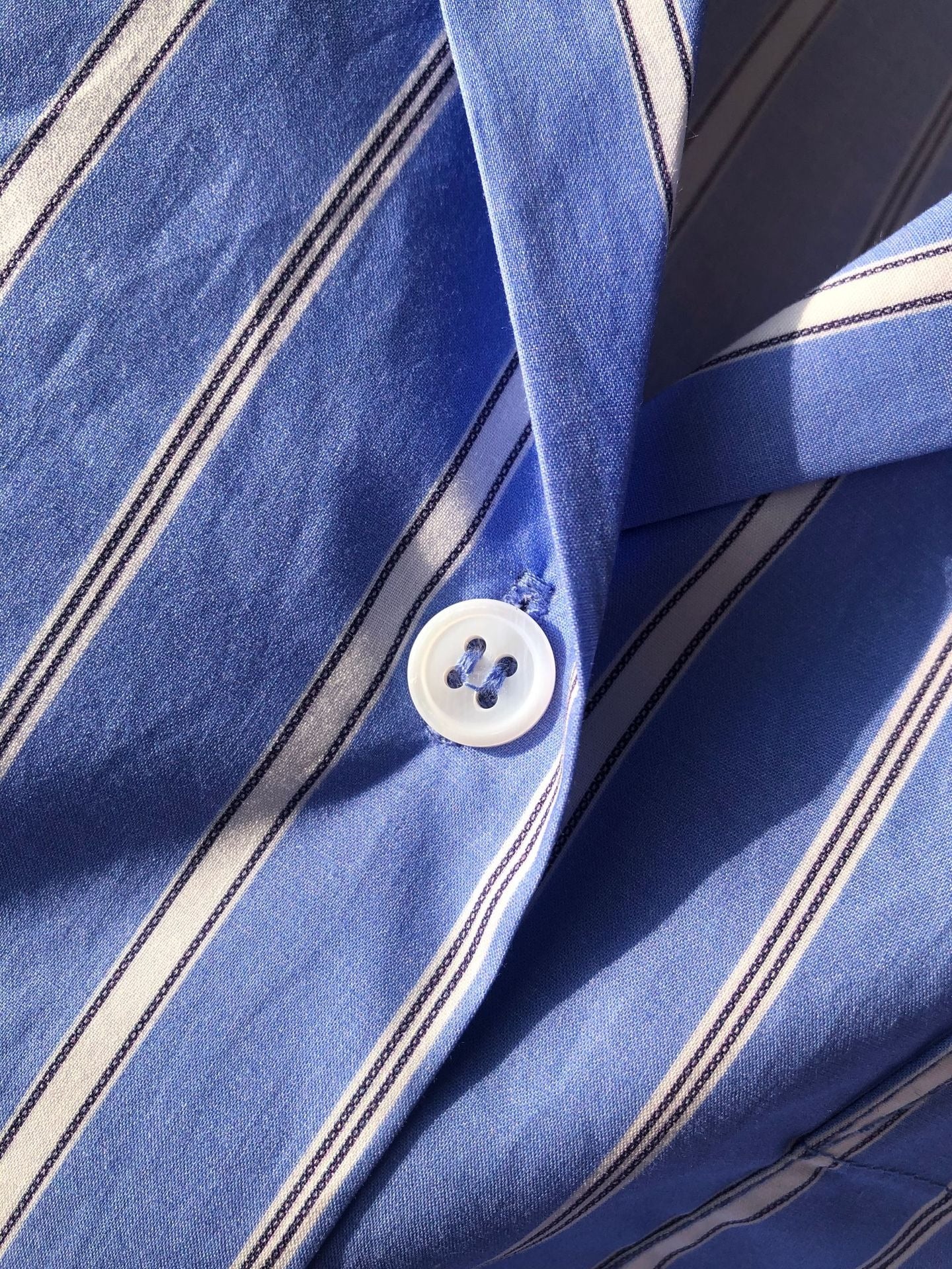 Blue & White Striped Cotton Shirt - by Gioventù
