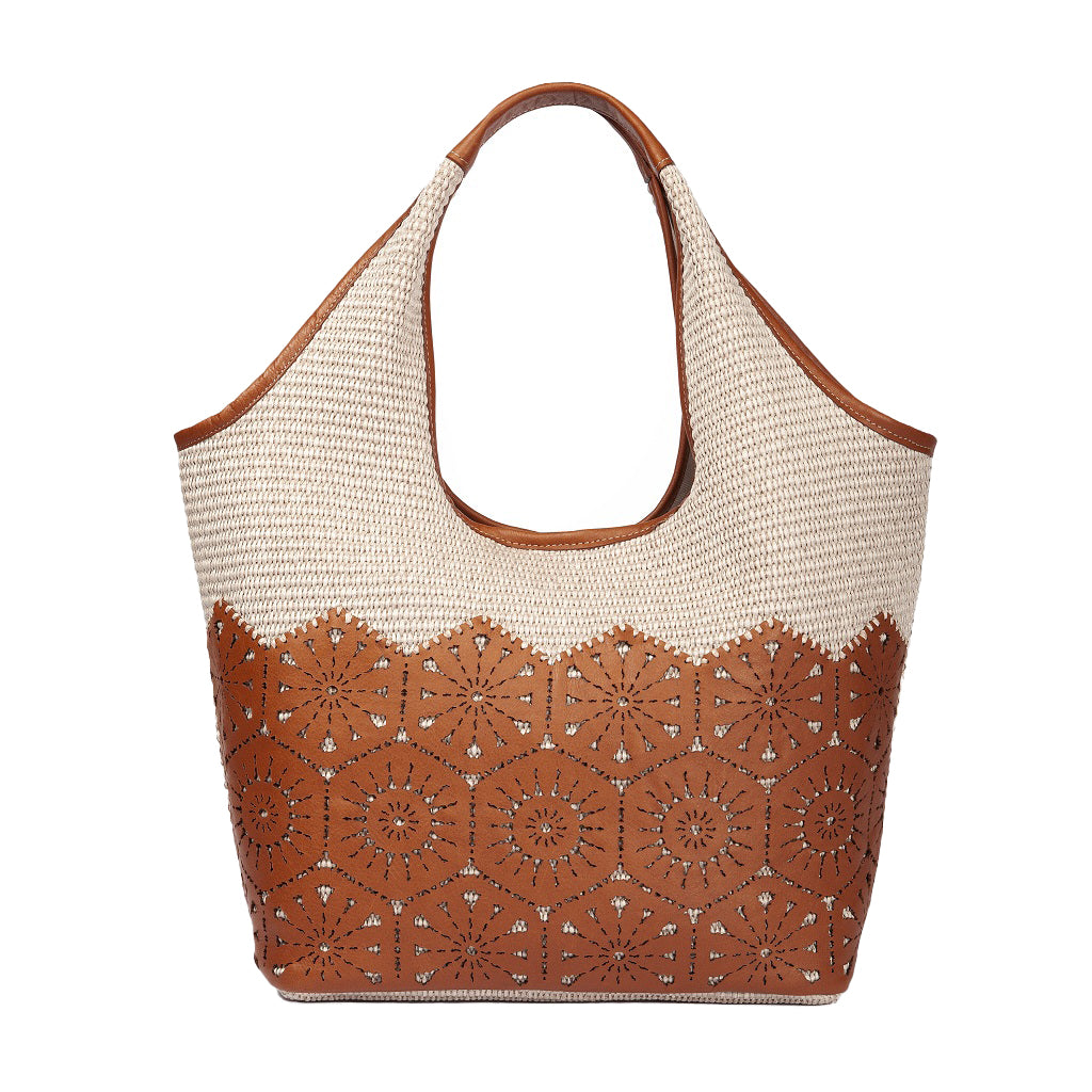 Giulia Geometric Lace Top Handle Bag by Roberta Gandolfi