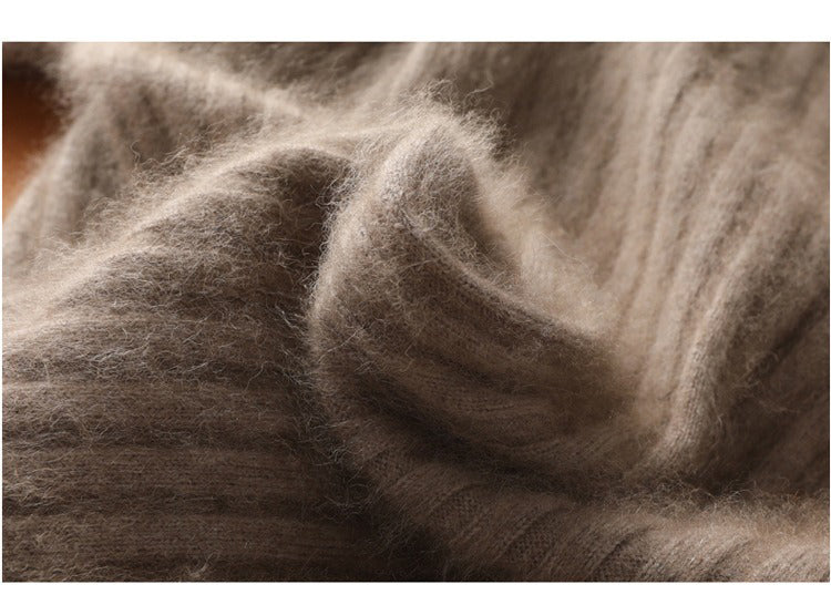 Wool & Mink Rib Turtleneck - Mink by Bonolu